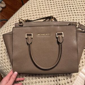 Michael Kors Tan/gray Leather bag